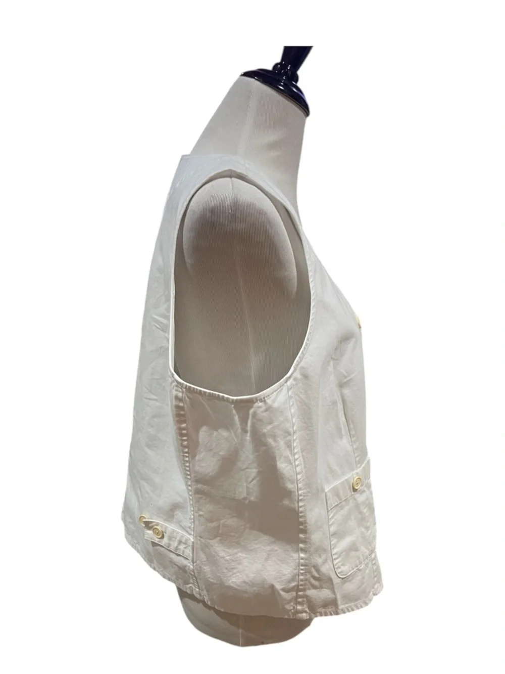 J. Crew White Patch Pocket Chino Vest Size 18 NWT